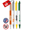 Union Printed White & Colored Barrels "USA Black Ink Pens" - Clic Stic